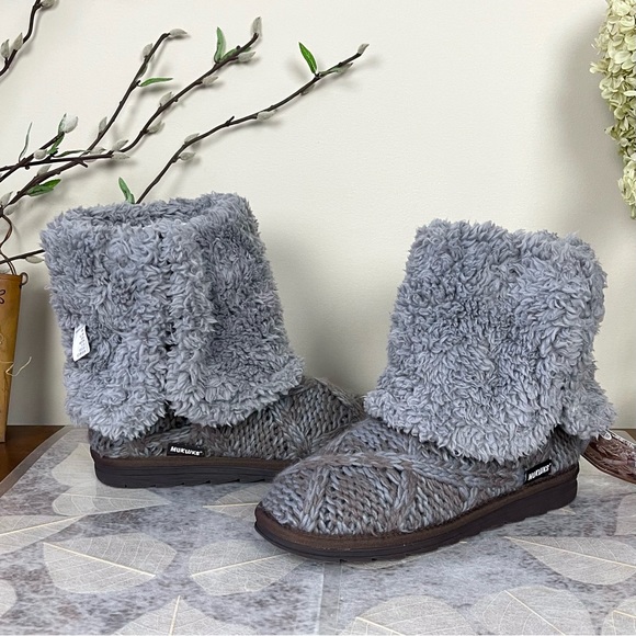 MUK LUKS® Felicity Faux Fur Lined Tall Cable Knit Sweater Boots - Picture 2 of 16